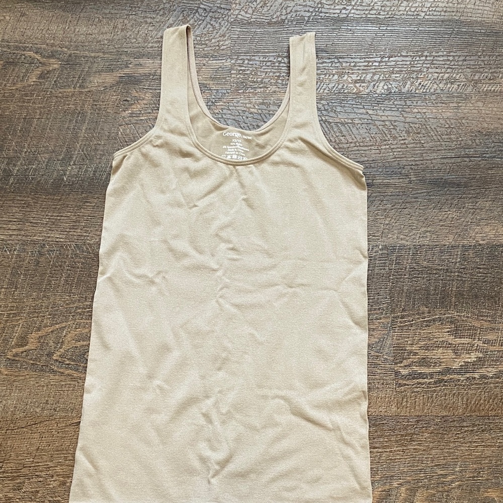 George Women's Tan Scoop Neck Tank Top